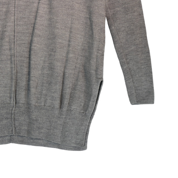 Cynthia Rowley Tunic Sweater Women Small Gray Cowl Neck Merino Wool Quiet Luxury - Picture 2 of 6